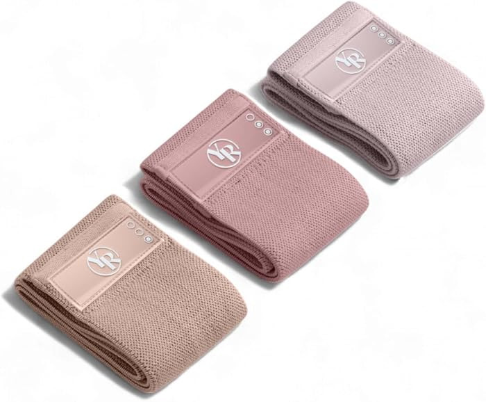 Fabric Booty Bands Set, 3 Resistance Levels for Pilates | Amazon (US)