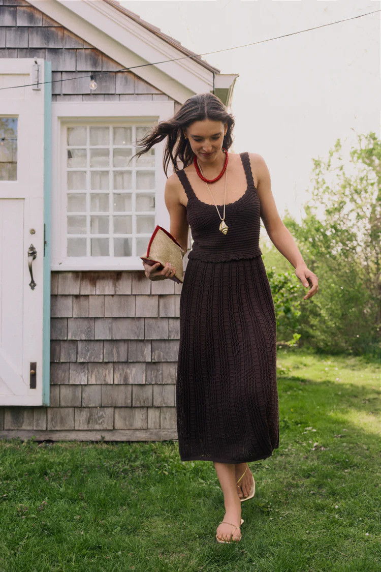 Chocolate Brown Knit Anne Midi Dress | Tuckernuck (US)
