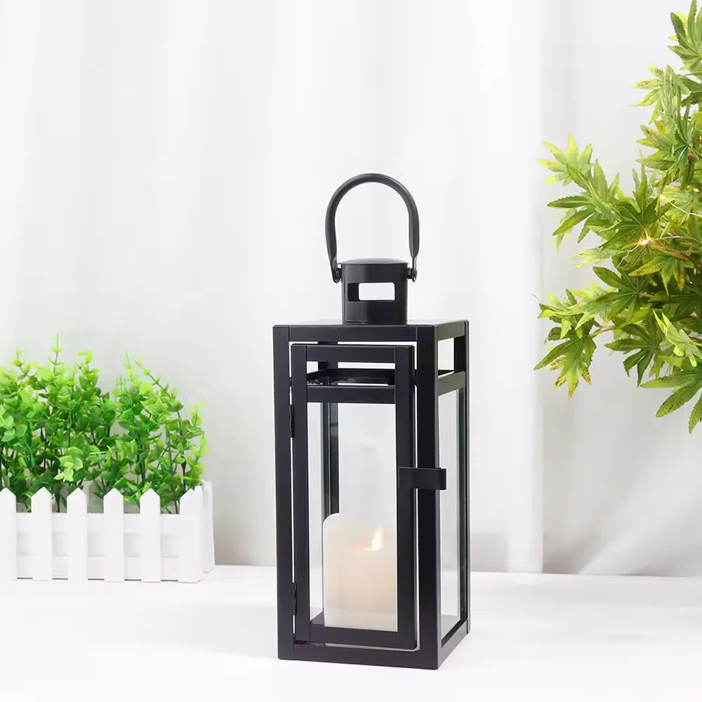 Metal Candle Lantern 12'' High Decorative Outdoor Lantern | Wayfair UK