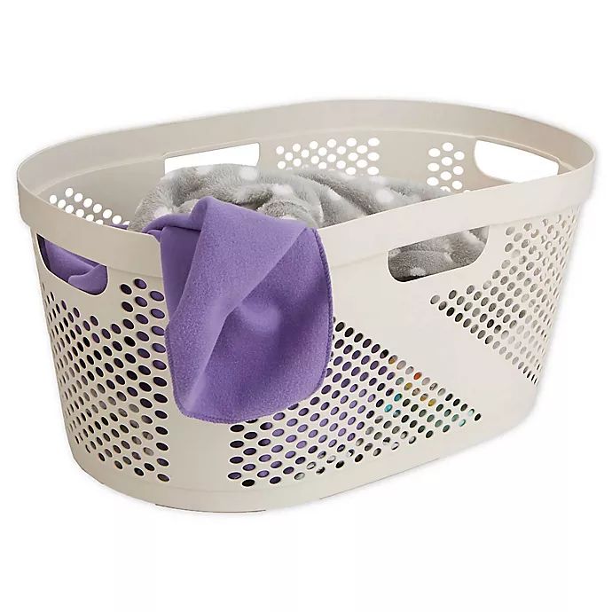 Mind Reader 40-Liter Laundry Storage Basket in Ivory White | Bed Bath & Beyond