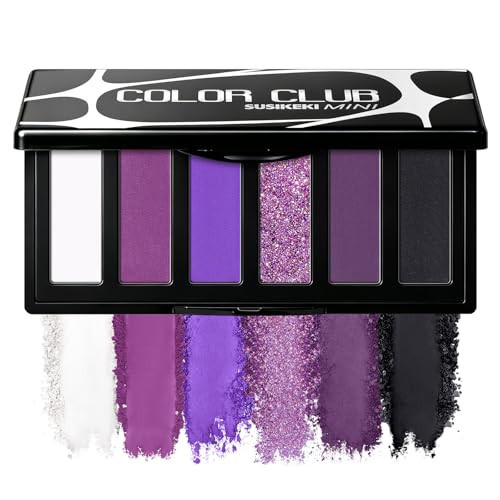 SUSIKEKI Purple Eyeshadow Palette with Mirror Lilac Violet Plum Tones Matte Shimmer Glitter 6 Colors Mini Eye Shadow Pallet Travel Size Highly Pigmented for Fairy Witch Goth Halloween Costume Makeup | Amazon (US)