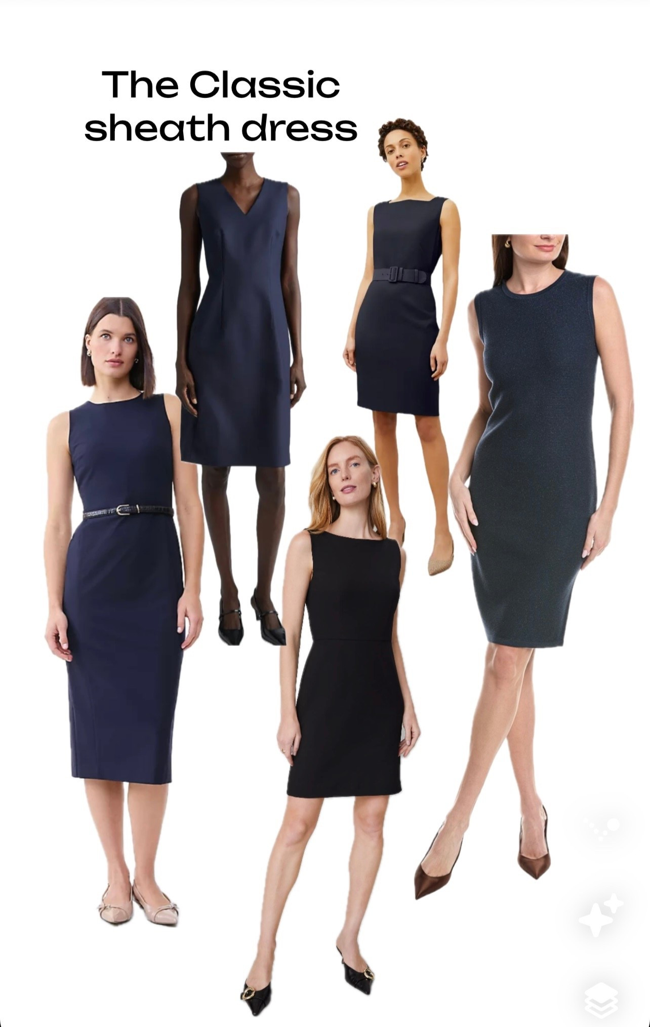 A Navy Classic Sheath dress never goes out of style! Its been around for years. 
Style with a blazer or fun jacket. 
This silhouette is not going anywhere! 
Work wear/ professional / dress for success 

#LTKSaleAlert #LTKWorkwear