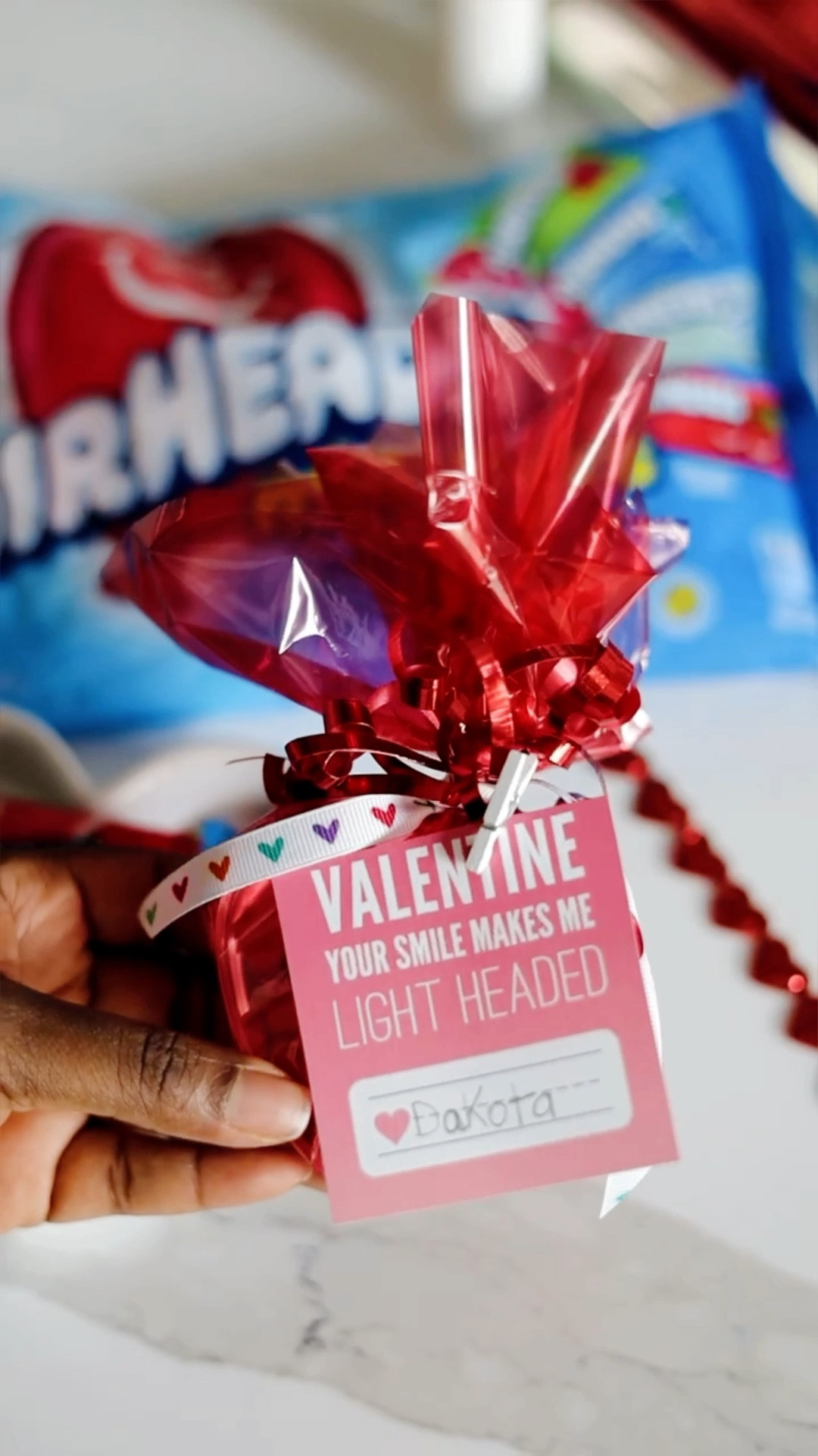 #AD These Airheads Assorted Mini Bars paired with these acrylic heart boxes are a cute option for making Valentine’s gifts for your kids class or even your favorite co workers. I themed each heart with a different flavor, added a themed ribbon, and gift tag. Comment AIRHEAD and I’ll send you a link with the supplies and free printable gift tag recreate this. You can also shop this post in my LTK. [link]

#Target #TargetPartner #Airheads #AirheadsHaveMoreFun @Target @AirheadsCandy 

#LTKparties #LTKGiftGuide #LTKSeasonal