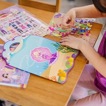 Melissa & Doug Puffy Sticker Activity Books Set of 3 – Dress-Up, Princess & Mermaid, with 208 R... | Amazon (US)