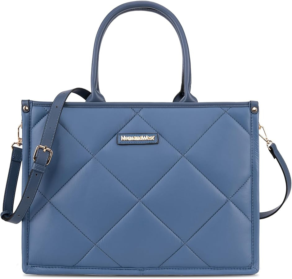 Montana West Puffy Tote Bag for Women Quilted Handbag Ladies Satchel | Amazon (US)