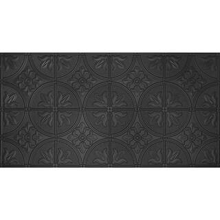 Global Specialty Products Dimensions 2 ft. x 4 ft. Glue Up Tin Ceiling Tile in Matte Black-309-56... | The Home Depot