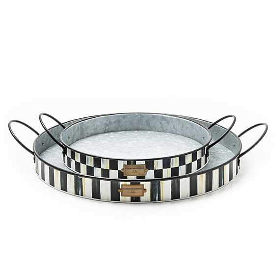 MacKenzie-Childs | Spectator Galvanized Serving Trays - Set of 2 | MacKenzie-Childs