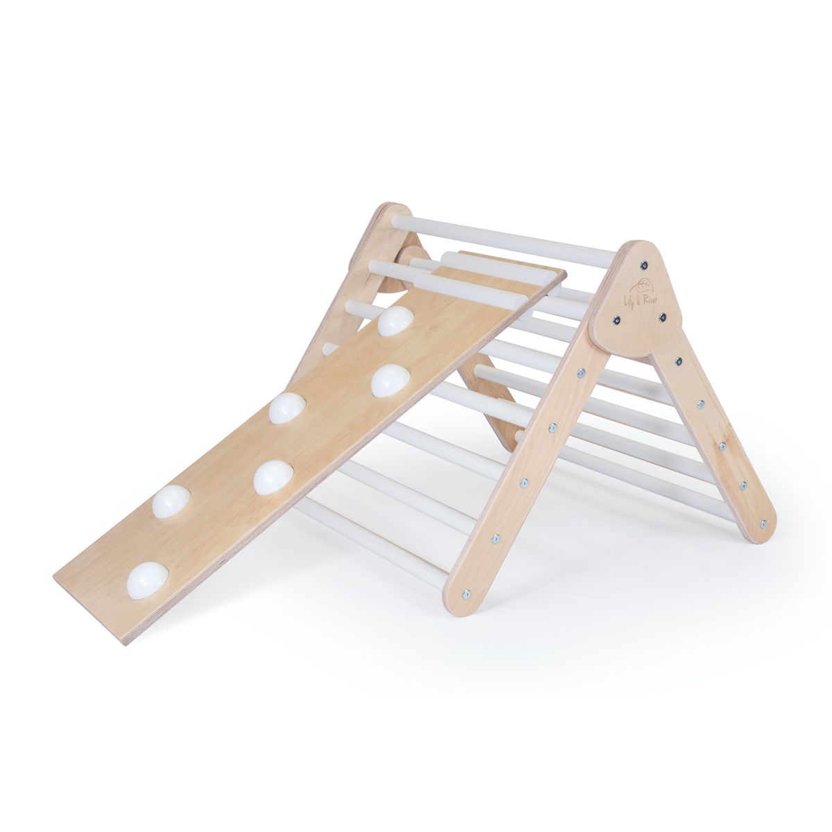 Lily & River Birch Wood Climber (Color: White, Size: Rockwall) | The Tot