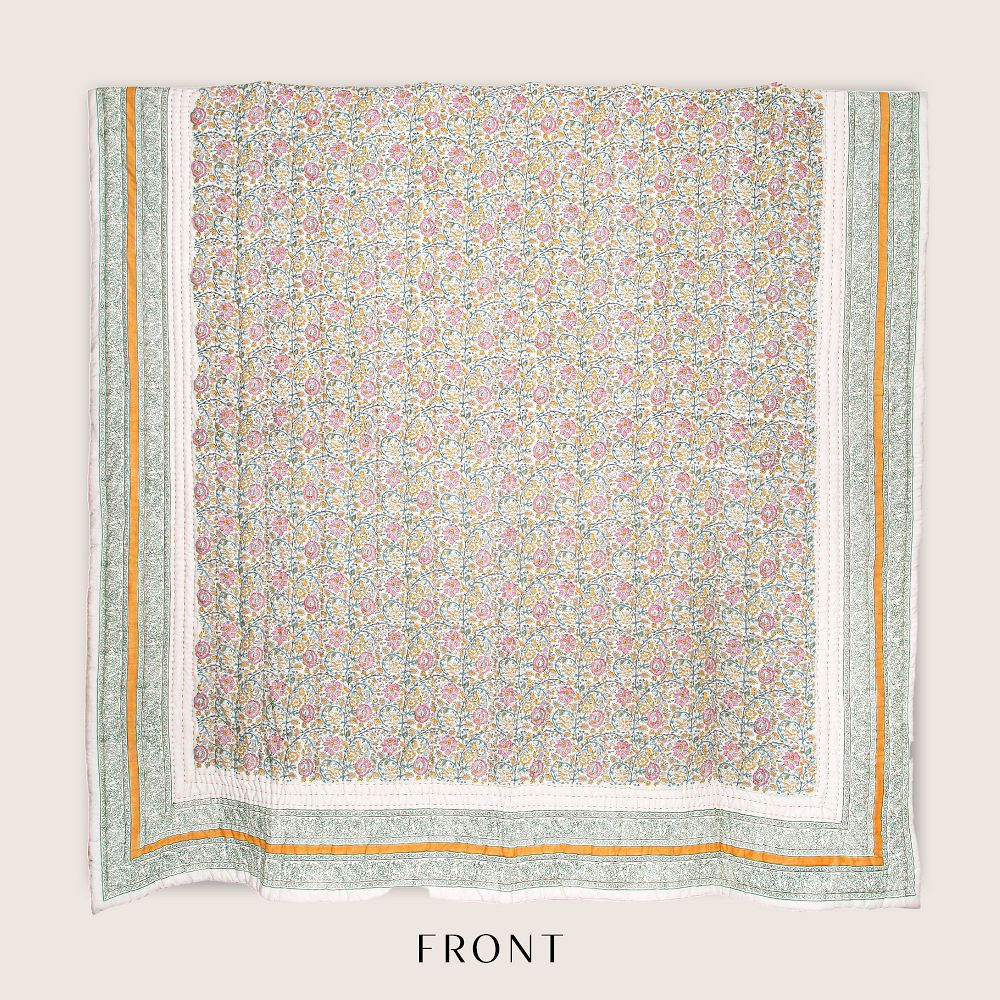 Goldie Cotton Printed Quilt | GreenRow
