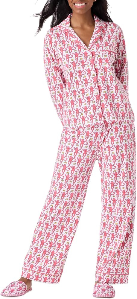 Women 2 Piece Floral Pajamas Lounge Set Sweet Strawberry Long Sleeve Shirt+Wide Leg Palazzo Pants... | Amazon (US)