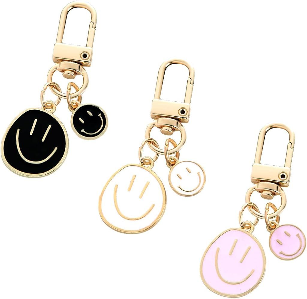 3 Pcs Smile Expression Keychains for Women Bag Charms Key Chains Car Key Pendant for Purse Handba... | Amazon (US)