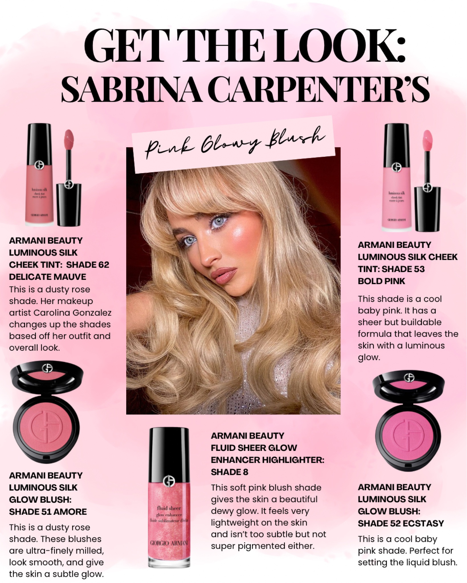 Obsessed with @sabrinacarpenter’s makeup look? Me too, especially her blush! 💖 Her makeup artist @cgonzalezbeauty spilled the tea on Instagram, revealing she used @armanibeauty products. Want to recreate her blush look? Here are the must-haves. Have you tried them? Let me know what you think! 💬✨ 
-
Check forevermursal.com for a more in depth review. 

#LTKbeauty #LTKcanada