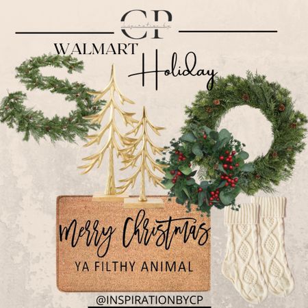 Walmart Holiday 
Christmas wreath, Christmas door mat, Christmas tree table top, Christmas garland, pine garland, home decor 

#LTKhome #LTKSeasonal #LTKstyletip