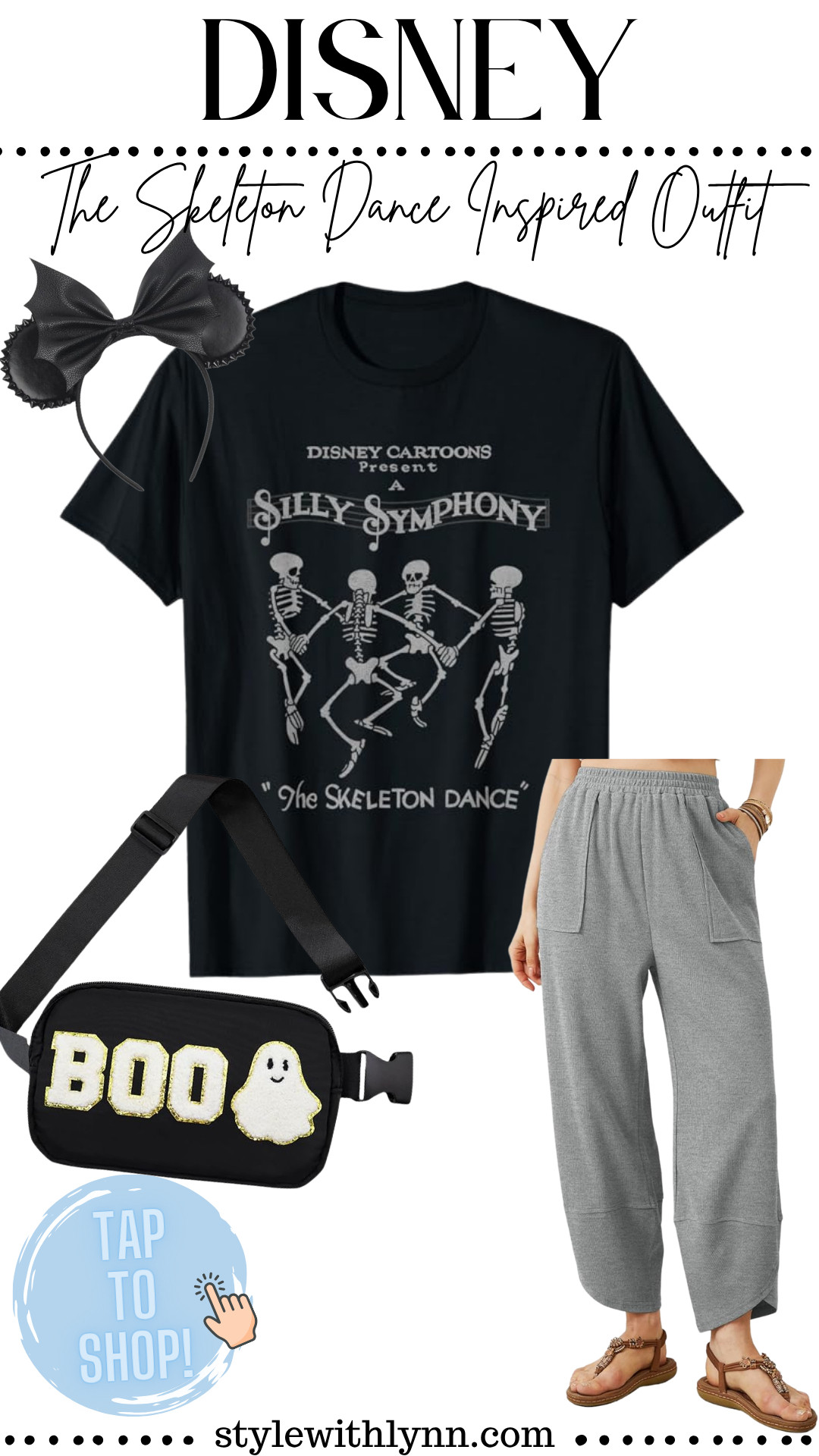 🖤 Get spooky Disney style with this Skeleton Dance inspired outfit — the perfect comfy-cute look for Mickey’s Not-So-Scary Halloween Party at Disney World! ✨🎃

From the vintage Silly Symphony tee to cozy wide-leg joggers and a boo-tiful ghost bag, this look is equal parts festive and functional for a magical Halloween night in the parks. Don't forget the bat ear headband for that extra eerie touch! 👻🦇

🛍️ Tap to shop this Disney Halloween outfit idea, perfect for fall park days, themed events, and Halloween nights at home.
#DisneyHalloweenOutfit #SkeletonDance #MickeysNotSoScary #DisneyStyle #SpookySeasonStyle #DisneyFallFashion #LTKFall #LTKDisney #DisneyOutfitInspo #LTKunder50 

 
