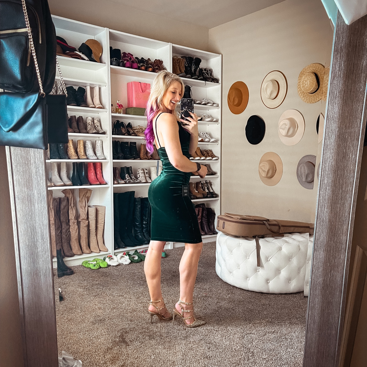 jazzy belle dark green velvet dress littlemissfitspo on LTK drop-2
