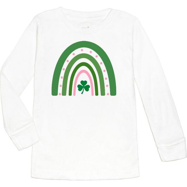 Rainbow Shamrock L/S Shirt, White | Maisonette