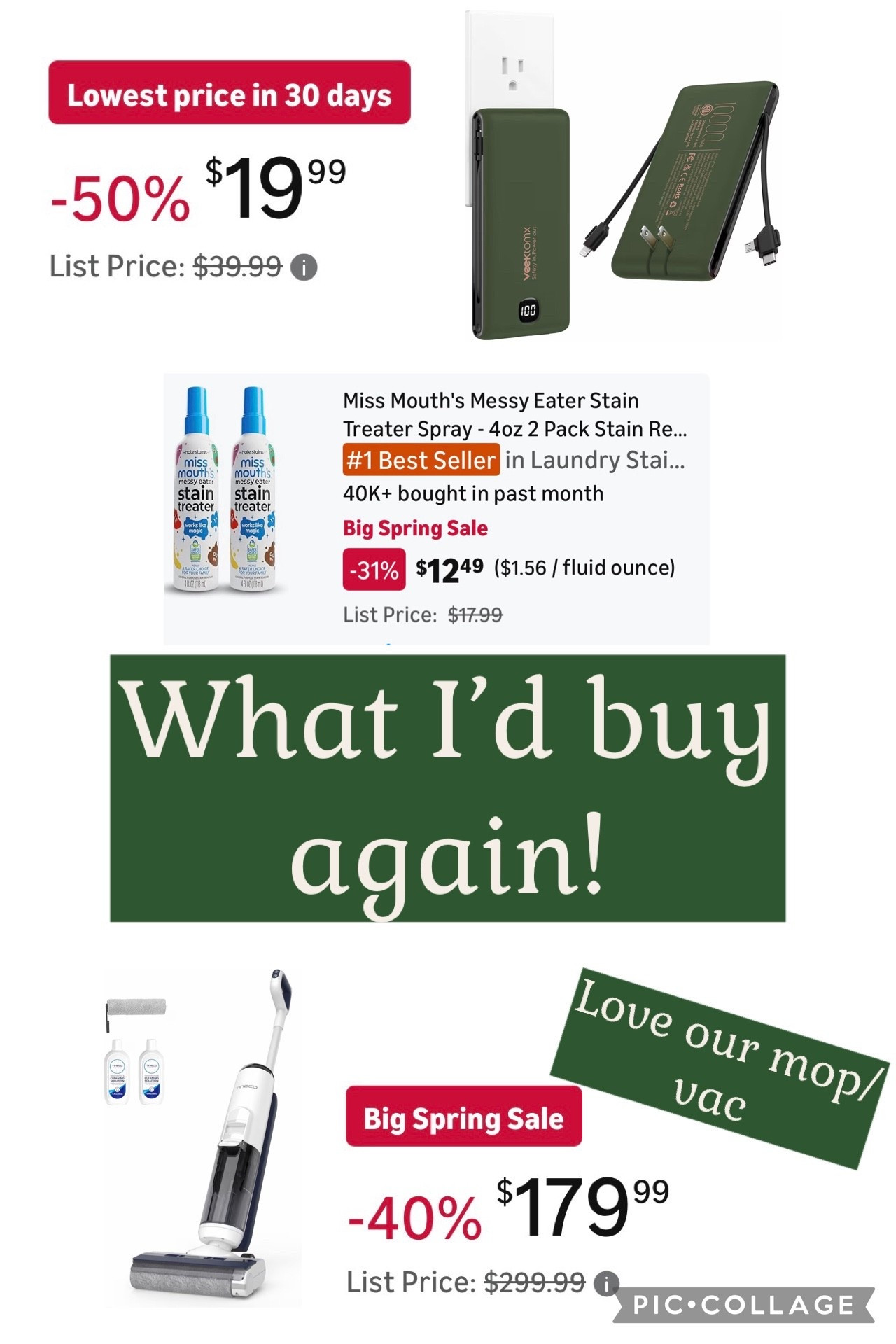 Amazon big spring deals that I’d buy over again! 

Miss mouths stain remover refill spray portable phone charger tineco wet dry mop vacuum 


#LTKSaleAlert #LTKdayinmylife #LTKHome