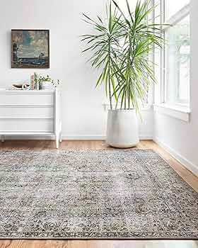 Loloi II Layla Collection LAY-06 Traditional Area Rug 9'-0" x 12'-0" Taupe/Stone Rectangular 0.13... | Amazon (US)