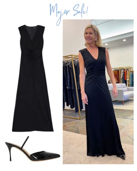 Feeling amazing in this comfy & flattering Liquid Jersey Gown paired with St. John's Patent Leather Slide Heels - and guess what? Both are on a major sale! #StJohn #SaleFinds #BlackGownn #Slingback #ComfyGlam #JerseyDress

#LTKover40 #LTKsalealert #LTKstyletip
