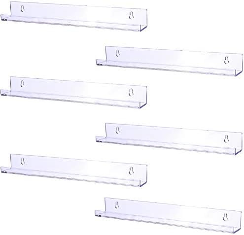 Amazon.com: Sooyee 6 Pack 15 Inch Acrylic Invisible Kids Floating Bookshelf for Kids Room,Modern ... | Amazon (US)