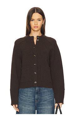 Rag & Bone Bridget Mock Neck Cardigan in Brown from Revolve.com | Revolve Clothing (Global)