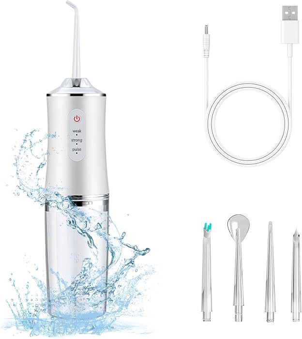 Electric Water Flosser Cordless for Teeth 3 Modes 4 Jet Tips Cleaning and Flossing Water Dental P... | Amazon (US)