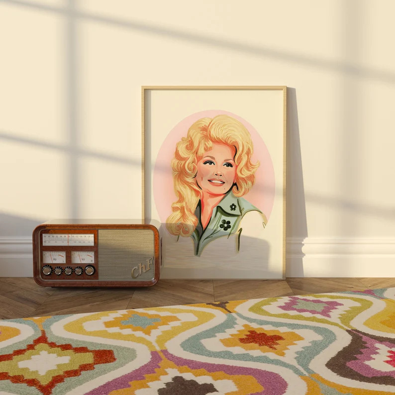 Hand-drawn Dolly Parton Digital Download Art Print - Etsy | Etsy (US)
