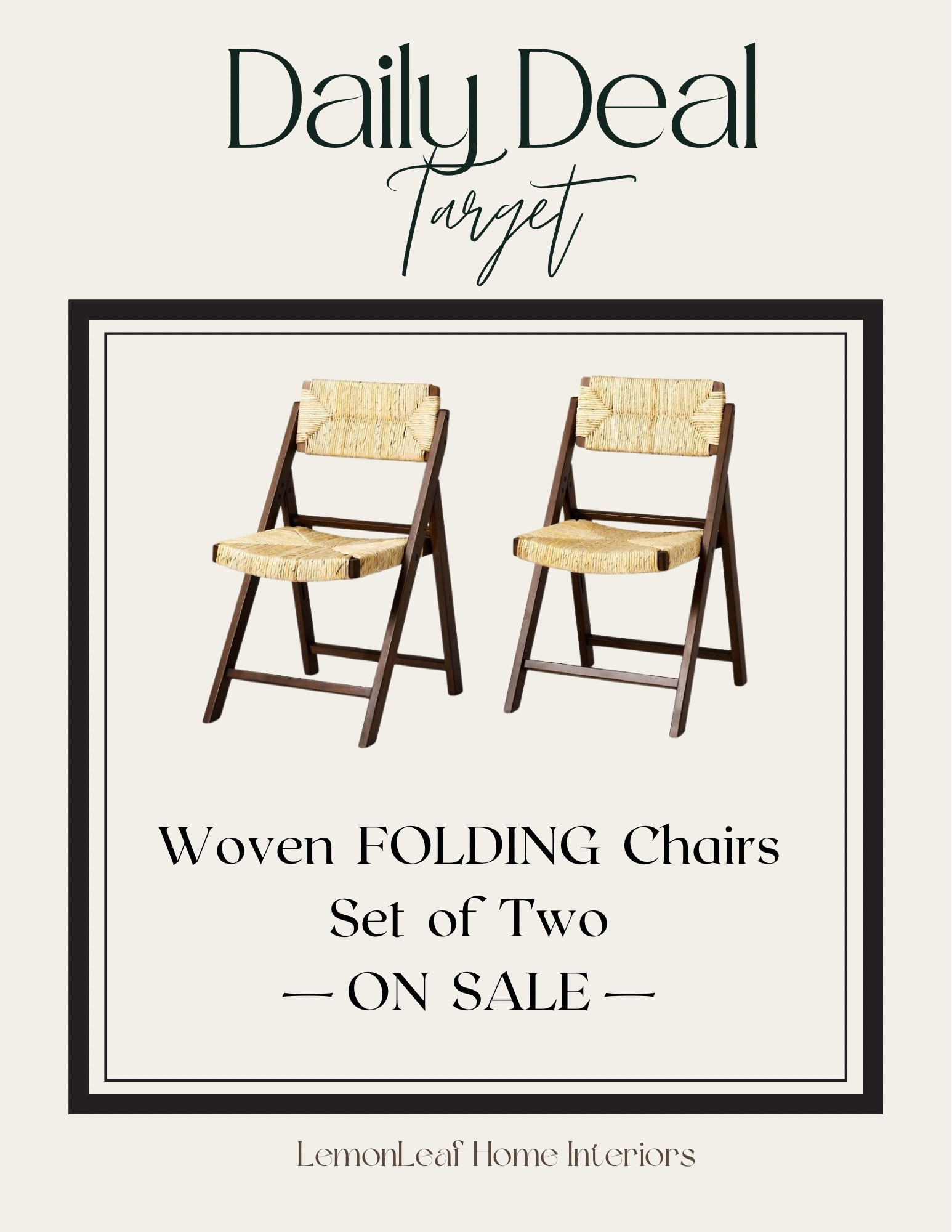 On SALE @Target Folding chairs that look high end! These come as a set of two and have a charming woven seat and back. 

#LTKSeasonal #LTKHome #LTKSaleAlert