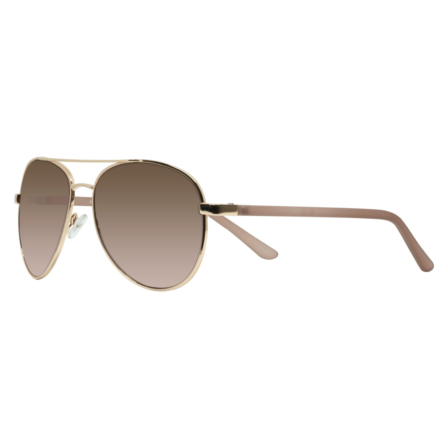Piranha "Studio" Shiny Rose Gold Metal Frame Womens Sunglasses with Rose Smoke Gradient Lens | Walmart (US)