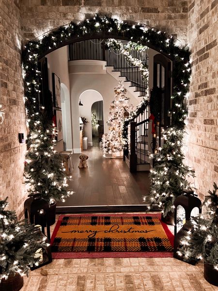Christmas Doormat, front porch decor, garland, Christmas tree 

#LTKhome #LTKGiftGuide #LTKHoliday