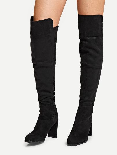 Suede Over The Knee Boots | SHEIN