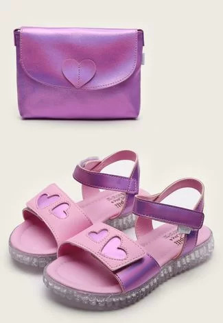 Sandália Infantil Pampili Candy Com Bolsa Coração Rosa | Dafiti (BR)
