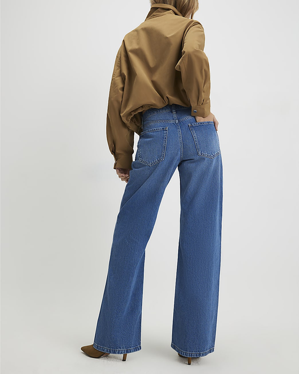 Blue Tailored Wide Leg Jeans | River Island UK & IE