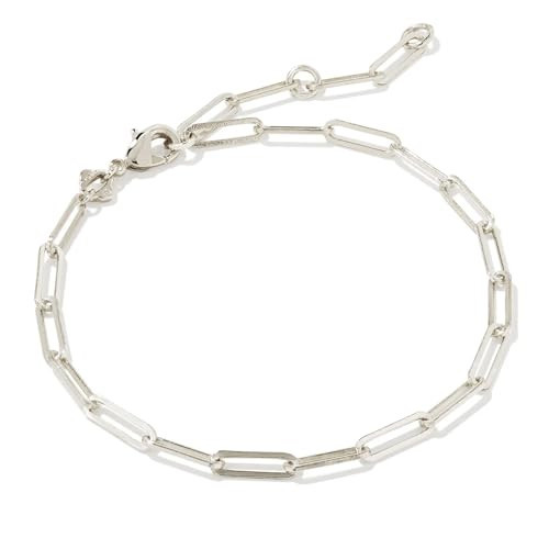 Kendra Scott Courtney Paperclip Bracelet in Rhodium-Plated Brass, Fashion Jewelry for Women | Amazon (US)