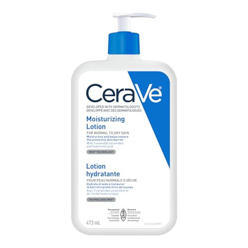 CeraVe Moisturizing Lotion, Daily Lightweight Face & Body Moisturizer with Hyaluronic Acid & Ceramides, Suitable for Dry & Sensitive Skin, Fragrance-Free, Non-Comedogenic & Allergy Tested, 473 mL | Amazon (CA)