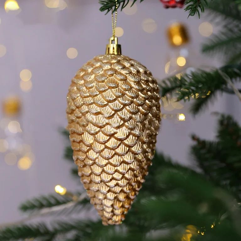 Biplut 1 Box Christmas Tree Pine Cones Ornaments Artificial Pine Cone Hanging Pendant with Lanyar... | Walmart (US)
