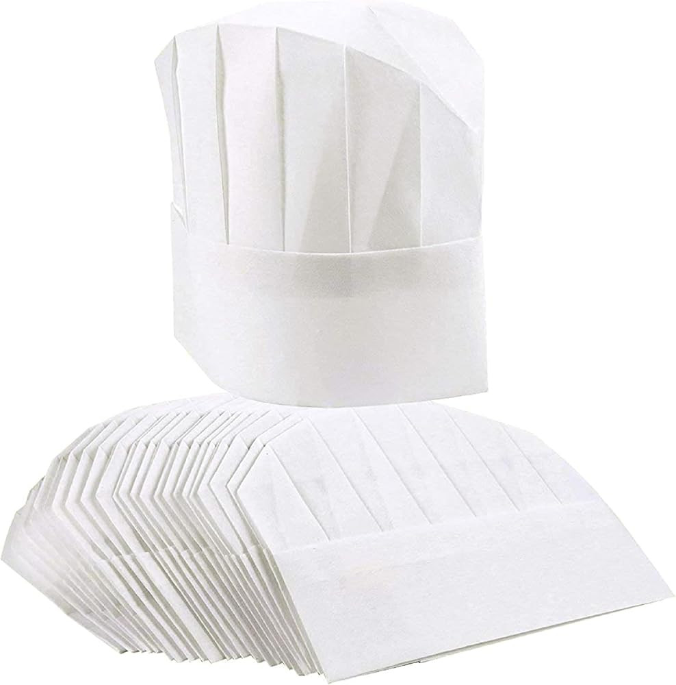 Juvale Chef Hats - Large White, 24 Pack - Adjustable Disposable Paper Chef Hats for Kids & Adults... | Amazon (US)