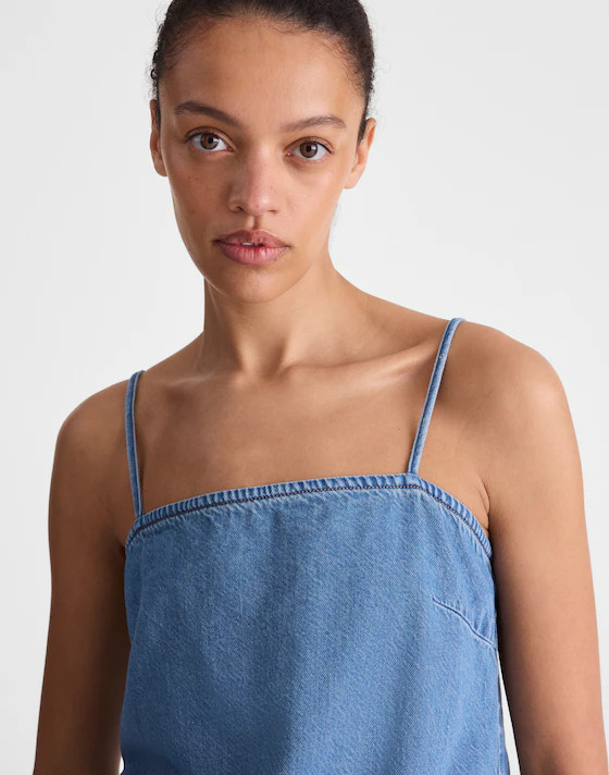 Airy Denim Squareneck Shell Top | Madewell