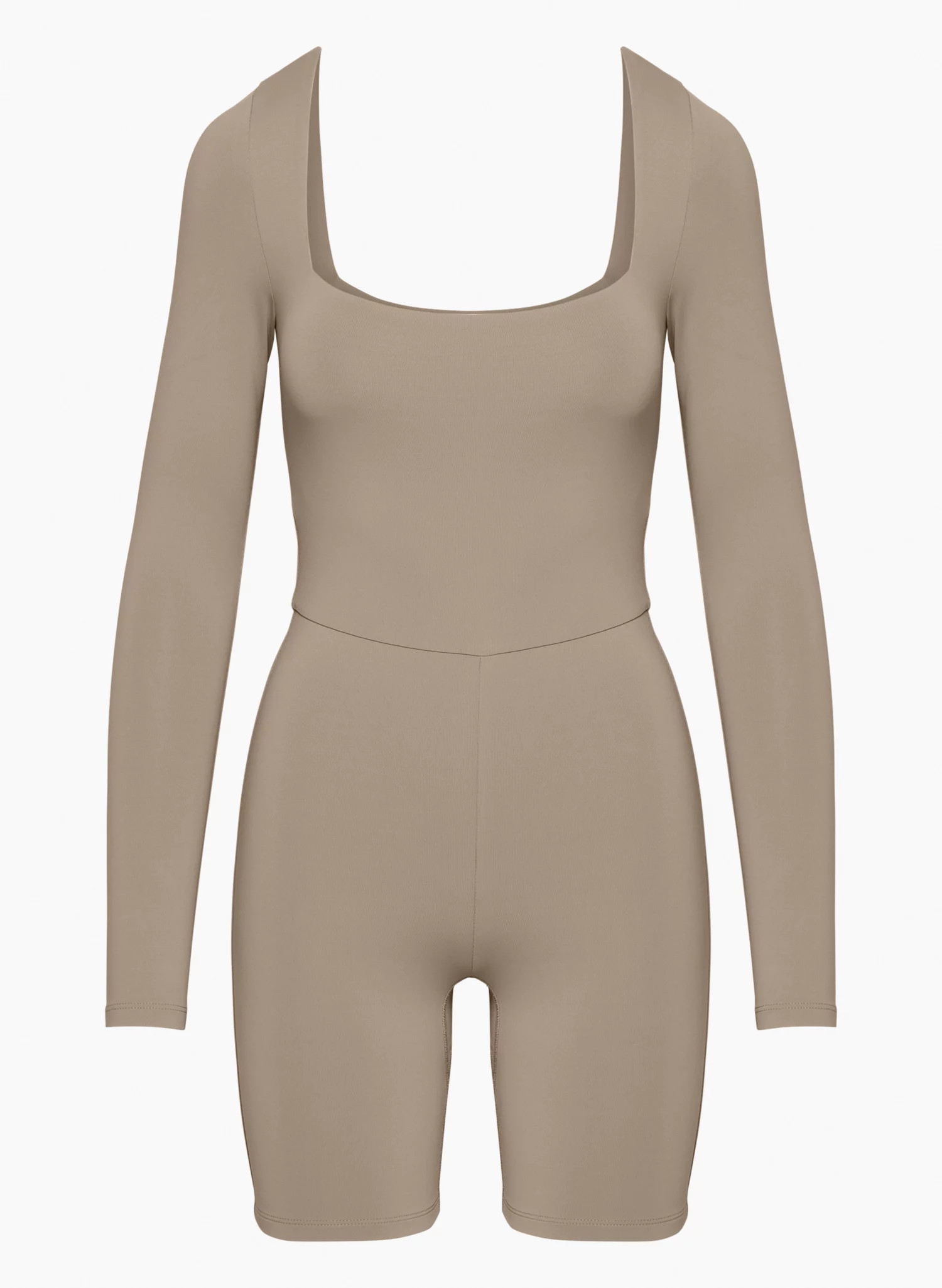 CONTOUR SQUARENECK LONGSLEEVE ROMPER | Aritzia