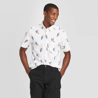 Men's Printed Slim Fit Short Sleeve Poplin Button-Down Shirt - Goodfellow & Co™ | Target
