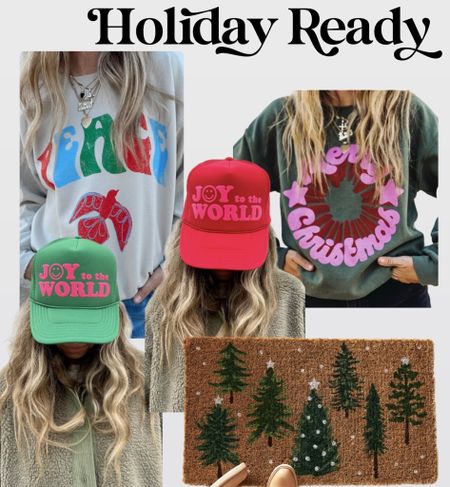 Holiday, home decor, graphic sweatshirts. Trucker hats, Christmas, door May, Anthropologie, home, gift for her

#LTKstyletip #LTKHoliday #LTKhome
