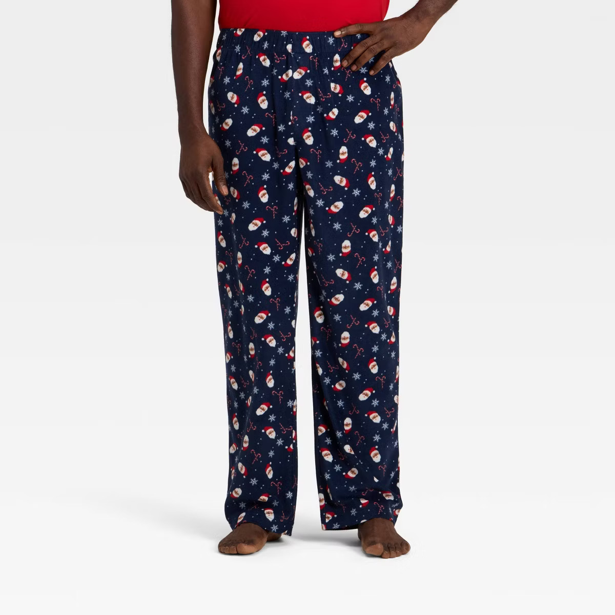 Men's Santa Print Microfleece Holiday Matching Family Pajama Pants - Wondershop™ Navy Blue | Target