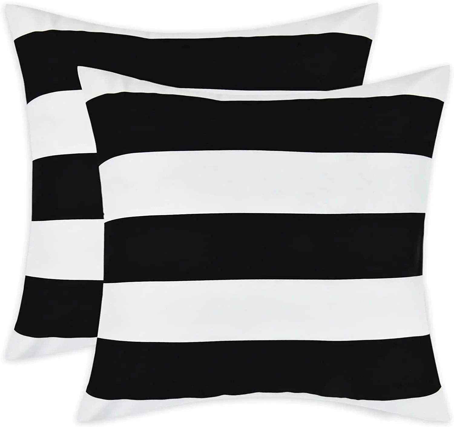 BLEUM CADE 2 Pack Throw Pillow Covers,Black and White Striped Pillow Covers 20 x 20 inch,Outdoor ... | Walmart (US)