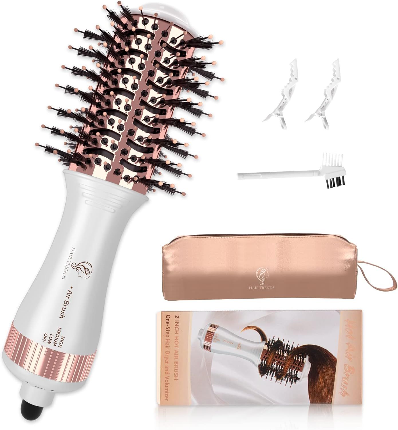 Travel Hair Dryer Brush Blow Dryer Brush in one,Small hot air Brush,Hair Trends Nano Titanium 2 I... | Amazon (US)