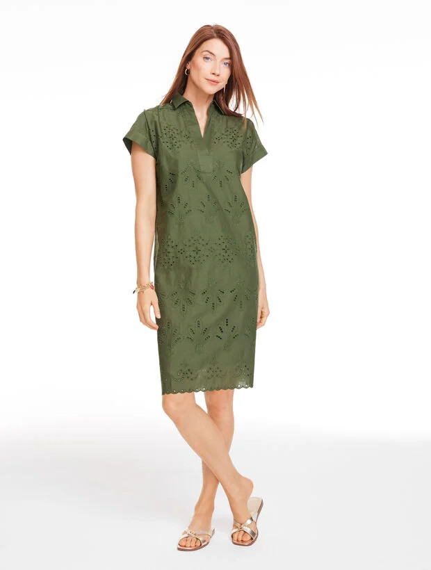 Sea Breeze Eyelet Shift Dress | Talbots