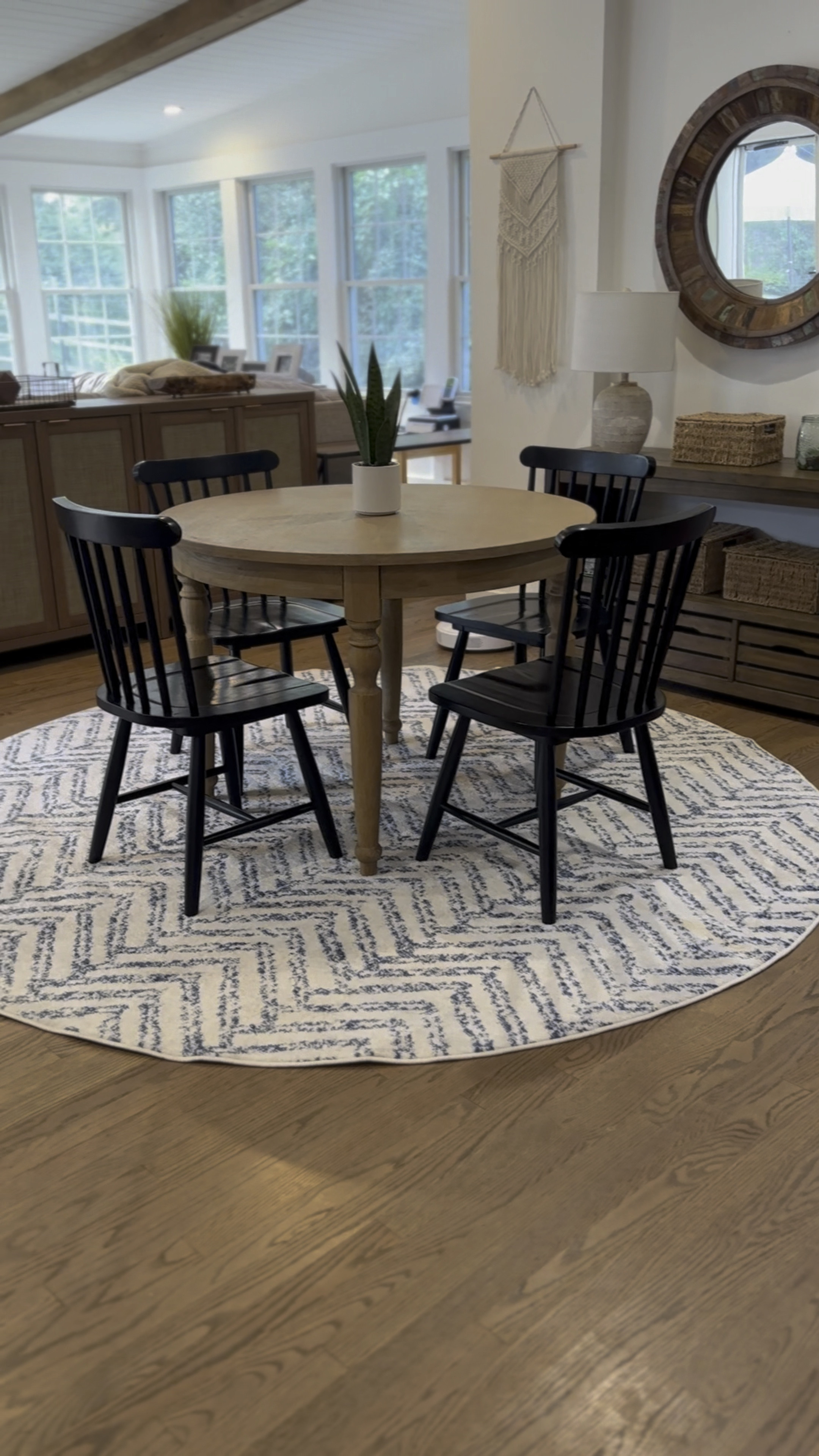 Dining area refresh with @rugsusa 🙌🏼
I got an 8’ round performance rug so it can be easily cleaned without needing to go in the washing machine. I love the pop of color without going too crazy in my neutral home. It’s soft to the touch and I love it!! Use code MIDSUMMER for 20% off. 

Also linked my family room rug and porch rug along two others that I considered!! 

#LTKHome #LTKFamily #LTKVideo