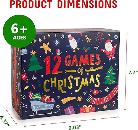 Gutter Games 12 Games of Christmas - Family Game Night Pack for Kids and Teens - Hilarious Christ... | Amazon (US)