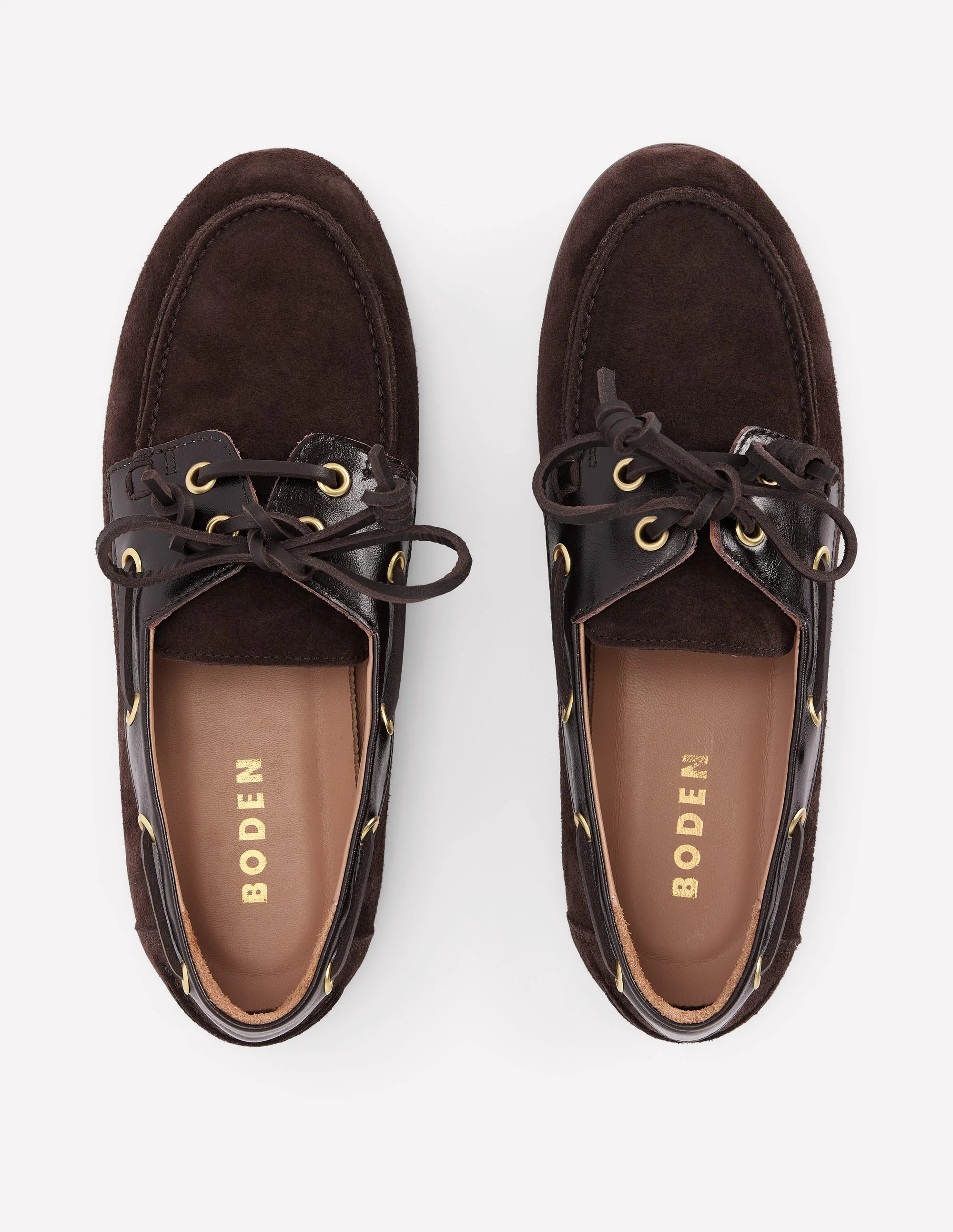 Lace-Up Boat Shoes-Tan | Boden UK