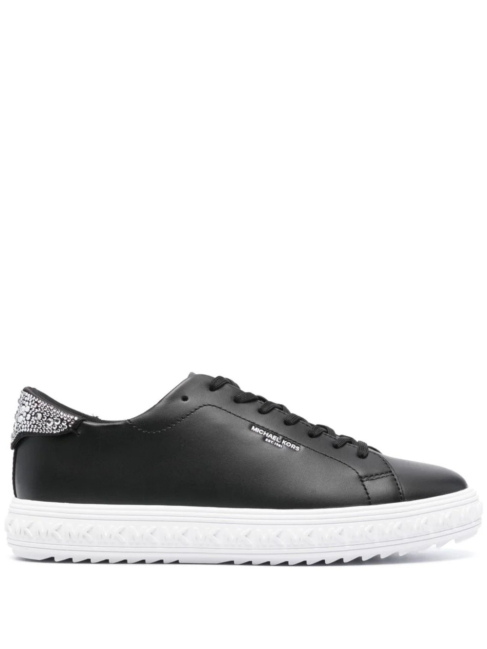 Michael Michael Kors logo-print leather sneakers - Black | Farfetch Global