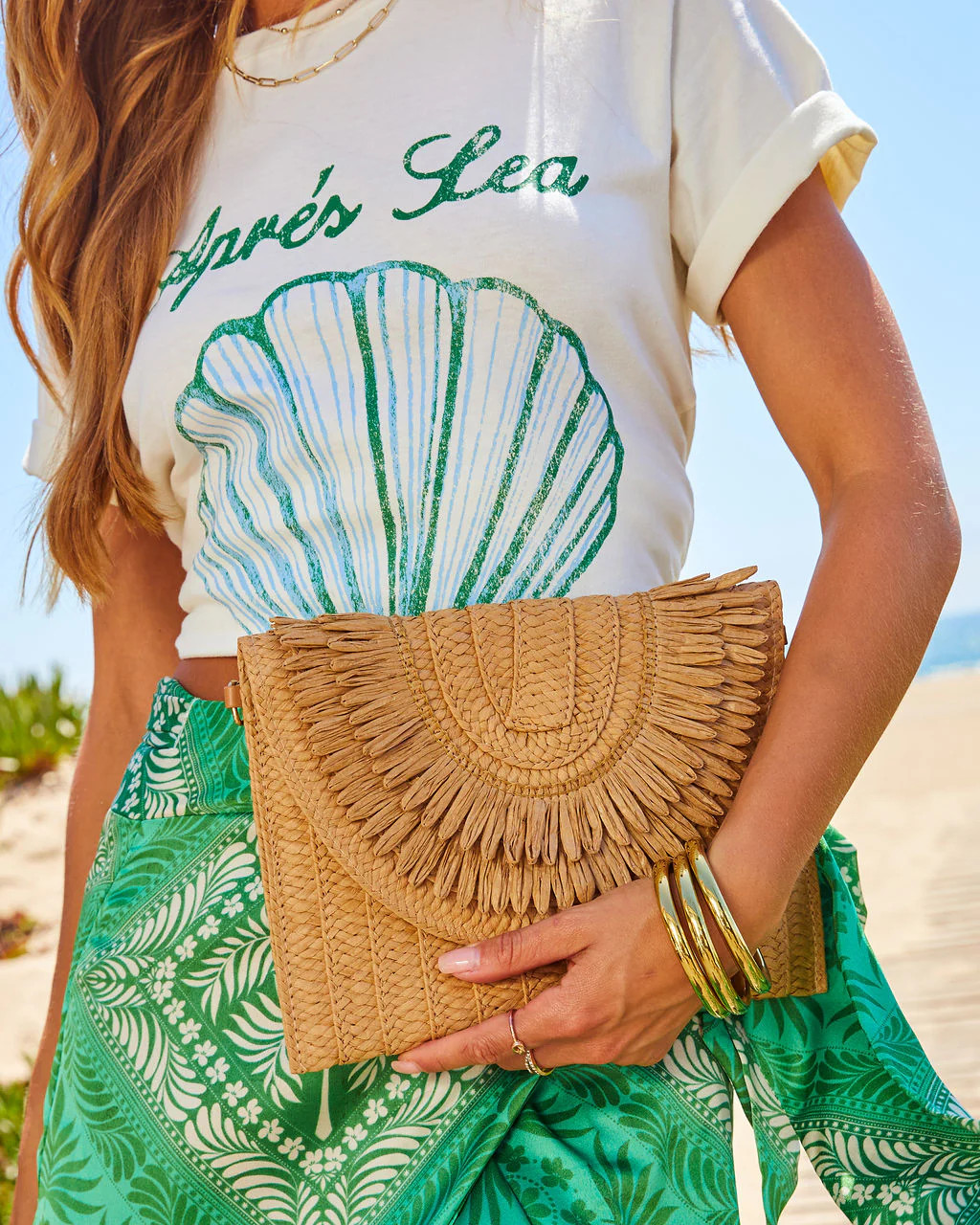 Amalfi Society Woven Straw Clutch | VICI